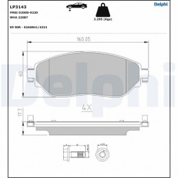 PLAQUETTES DE FREIN LP3143